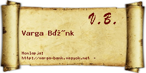 Varga Bánk névjegykártya